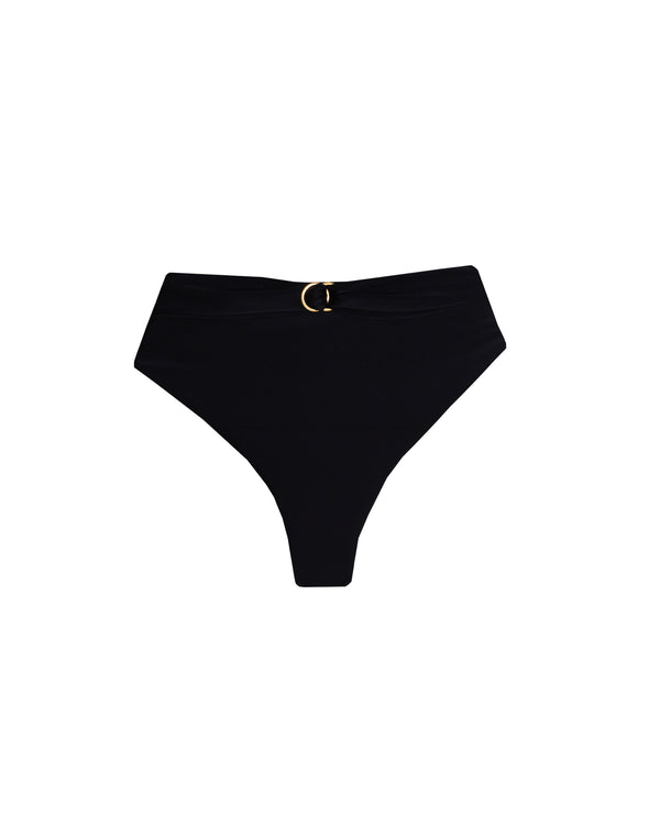 Lana High Waisted Bikini Bottom - Black